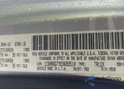 2013 Ram 1500 Big Horn from USA, damaged, VIN 1C6RR6GT9DS693510